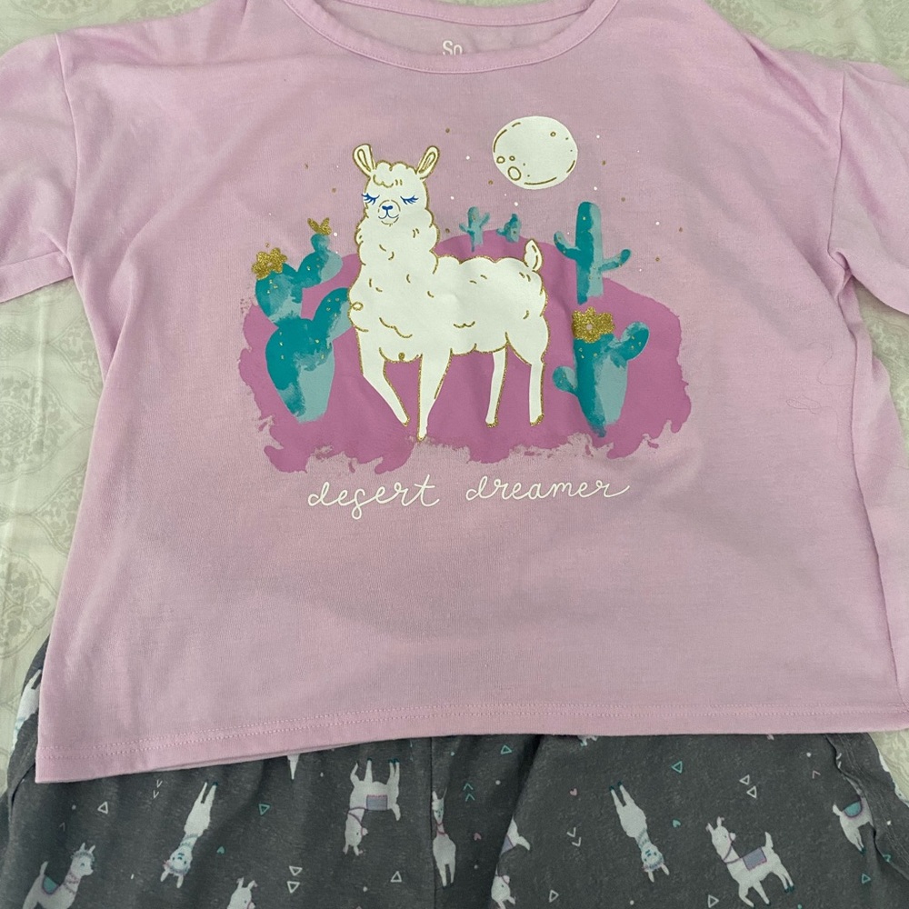 Girls Lama Pajamas size 14